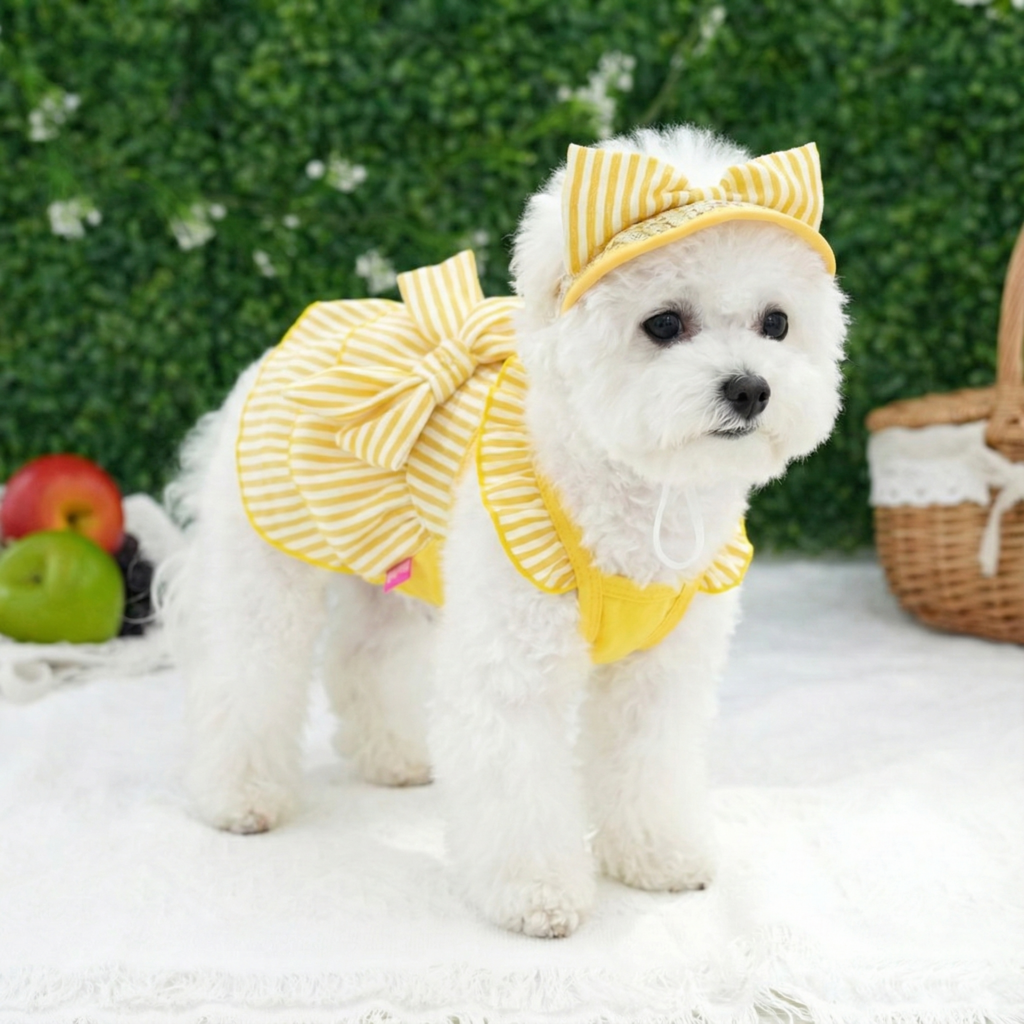 Butter Stripe Frill Dress